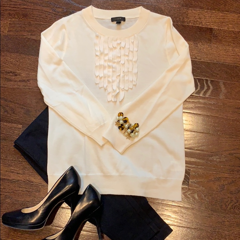 J Crew ruffle sweater